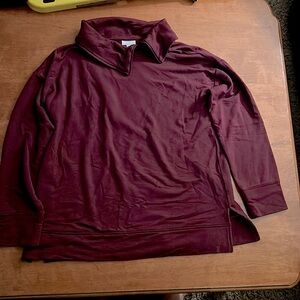 J. Jill Fit side zip neck super soft straight bottom lightweight sweatshirt